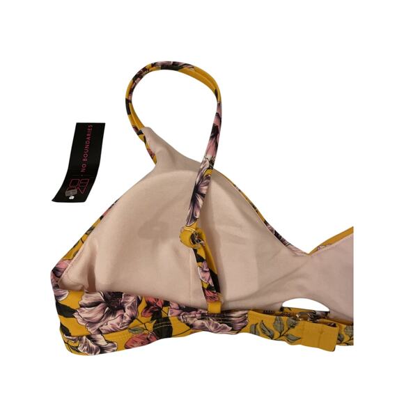 Women Misses No Boundaries Yellow Pink Olympic Gold Bikini Swim Top L 11/13 NWT - Picture 5 of 9